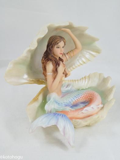 ピクチャージャスパー 人魚 マーメイド 置物（大） ピンク 美人