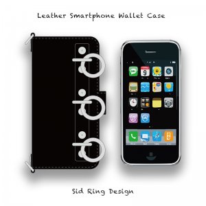 【 Leather Smartphone Wallet Case / Sid Ring Design 】( Magnet Type )