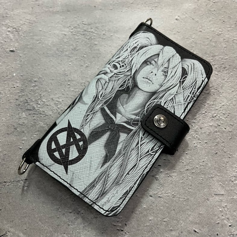 HISASHIxMP Leather iPhone Wallet Case / SIN ZMB Monochrome Print Design 】 - Modern  Pirates Online Store