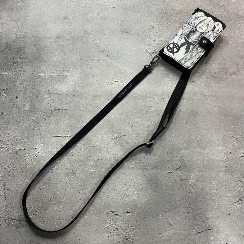 HISASHIxMP Leather iPhone Wallet Case / SIN ZMB Monochrome Print