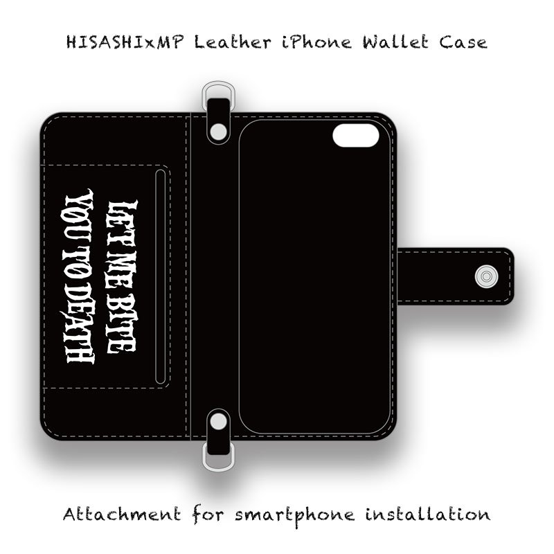 HISASHIxMP Leather iPhone Wallet Case / SIN ZMB Monochrome Print