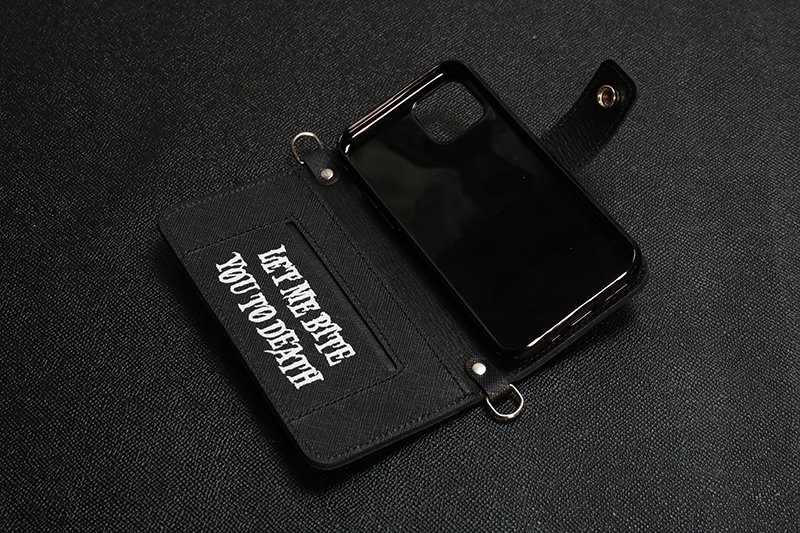 HISASHIxMP Leather iPhone Wallet Case / SIN ZMB Monochrome Print