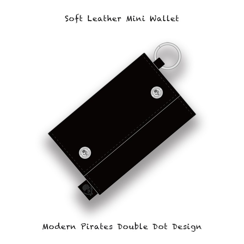 【 Soft Leather Mini Wallet / Modern Pirates Double Dot Design