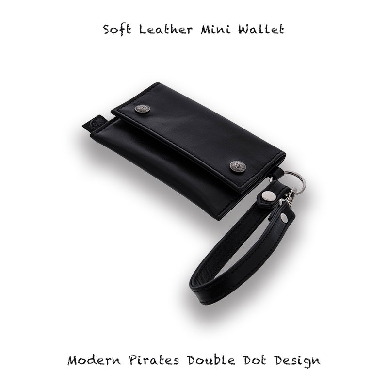 Soft Leather Mini Wallet / Modern Pirates Double Dot Design 】 - Modern  Pirates Online Store