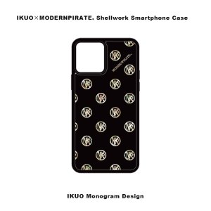【 IKUO×MODERNPIRATE. Shellwork Smartphone Case / IKUO Monogram Design 002 ( Black ) 】