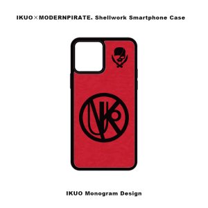 【 IKUO×MODERNPIRATE. Shellwork Smartphone Case / IKUO Monogram Design 001 ( Red ) 】