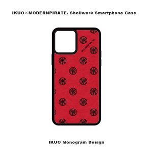 【 IKUO×MODERNPIRATE. Shellwork Smartphone Case / IKUO Monogram Design 002 ( Red ) 】