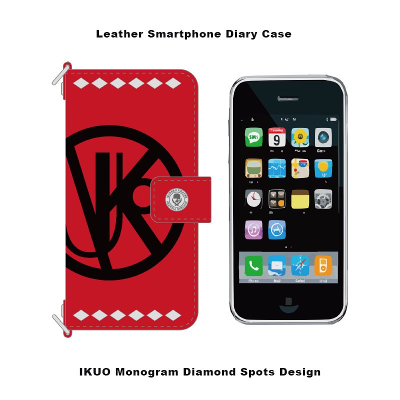 IKUO×MODERNPIRATES Leather Smartphone Diary Case / IKUO Monogram