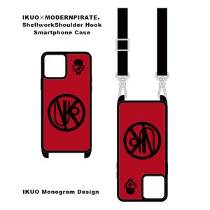 【 IKUO×MP ShellworkShoulder Hook iphone Case / IKUO Monogram Design 001 ( Red ) 】