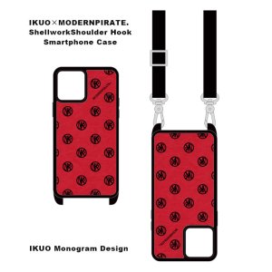 【 IKUO×MP ShellworkShoulder Hook iphone Case / IKUO Monogram Design 002 ( Red ) 】