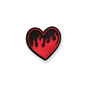 【 Heart Flame Design Patch ( 75mm×75mm ) 】