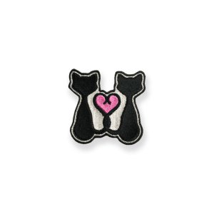【 Heart Tail Cats Design Patch ( 65mm×70mm ) 】