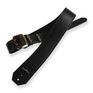  60mm Width Soft Leather Guitar Strap/Side Round Spots 
