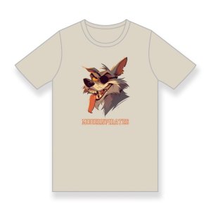  Open-end Max Weight T-shirt / Wolf design 001 BC 