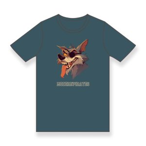  Open-end Max Weight T-shirt / Wolf design 001  