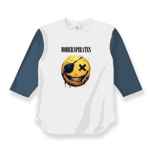  Open-end 3/4 Sleeve Baseball T-shirt / ModernPirates Design 002 