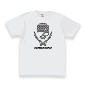  Open-end Max Weight T-shirt / Modern Pirates Skull Hexagon 001 Mono Design BC 