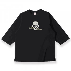  Open-end Relaxed Fit Raglan T-shirt / ModernPirates Skull Design 001 ( ɽWhite )