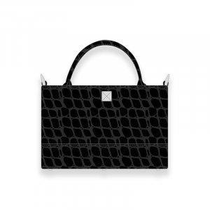  Leather Mini Tote Bag / Pyramid German Hock Design ( Embossed Crocodile ) 