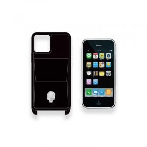  Wallet function Shoulder Hook iPhone Case / Modern Pirtaes Skull Face Spots Design ( 88 Colors ) 