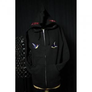  12.4oz Heavyweight Zip Hoodie / Two Flying Swallows Design (ɽ) 