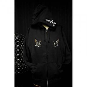  12.4oz Heavyweight Zip Hoodie / Two Flying Eagles Design (ɽ)) 