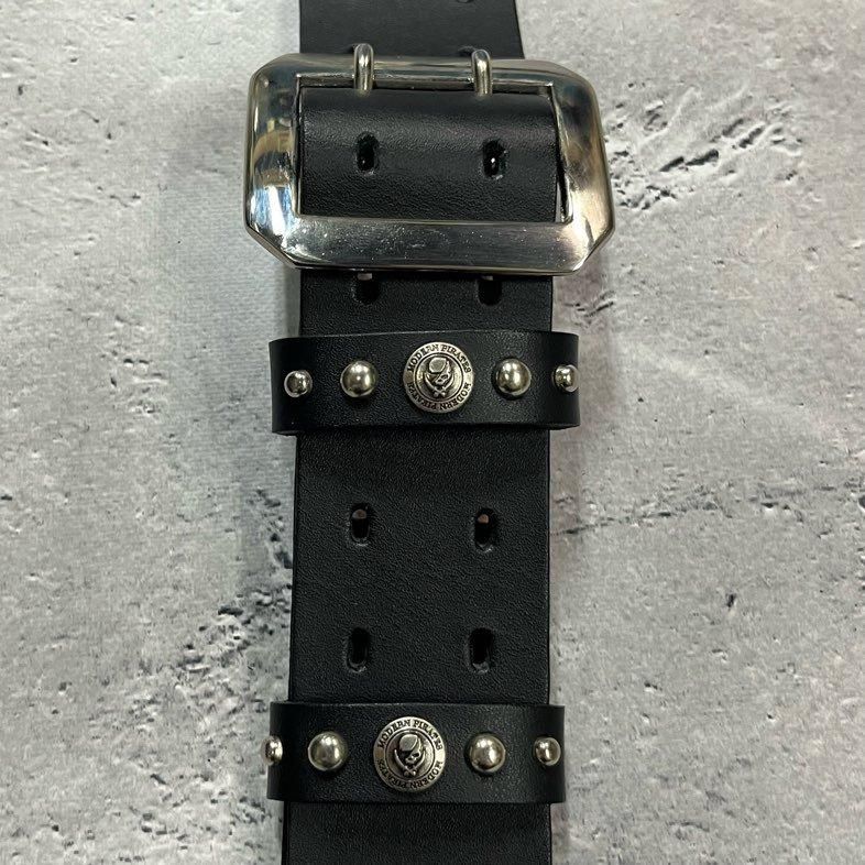 42mm Width Hard Leather Guitar Strap / Vintage Design 001