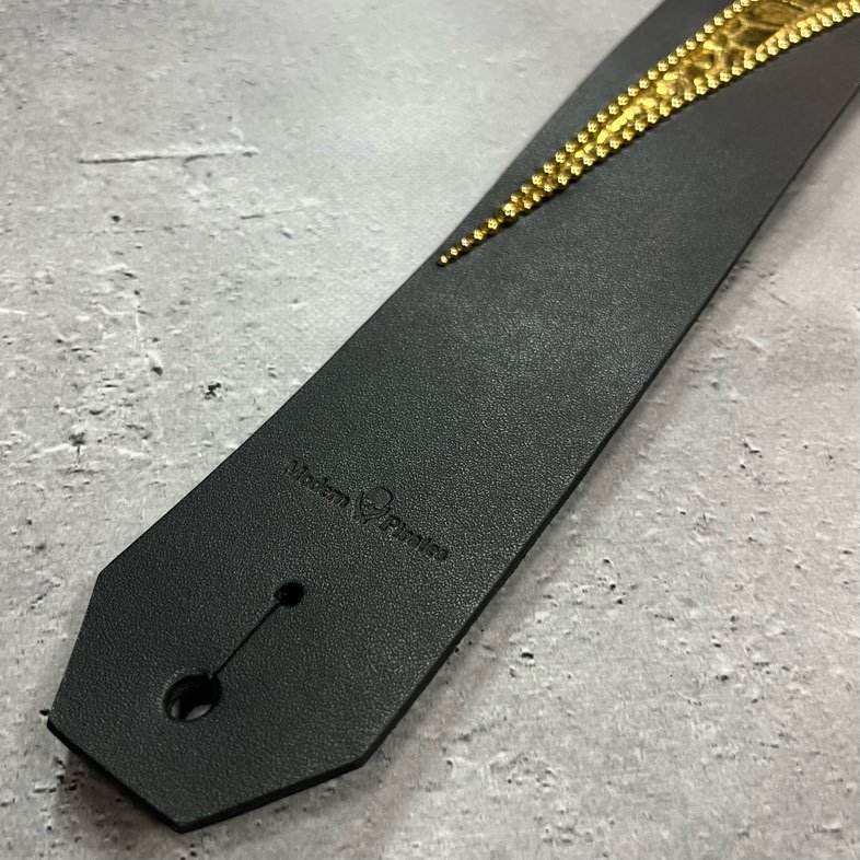 50mm Width Leather Guitar Strap/Thunder Studs Design