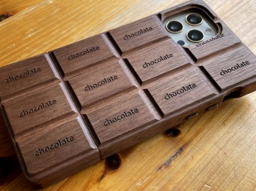 iPhone12/12pro用チョコ型 木製ケース