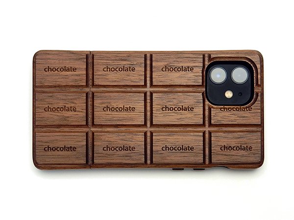 iPhone12/12pro用 板チョコ型木製ケース