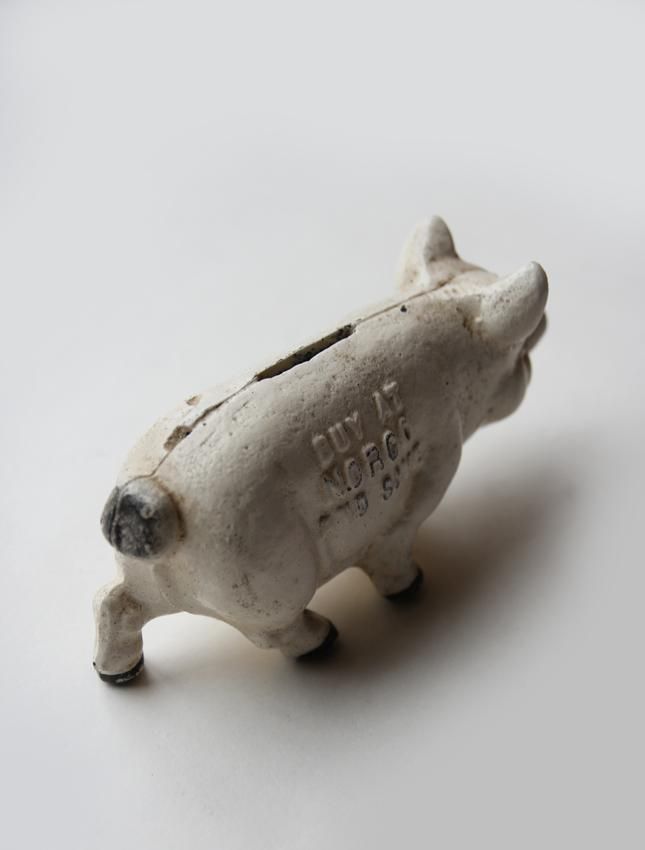 VINTAGE CAST IRON PIG BANKブタ貯金箱 ヴィンテージ鋳鉄 VINTAGE CAST
