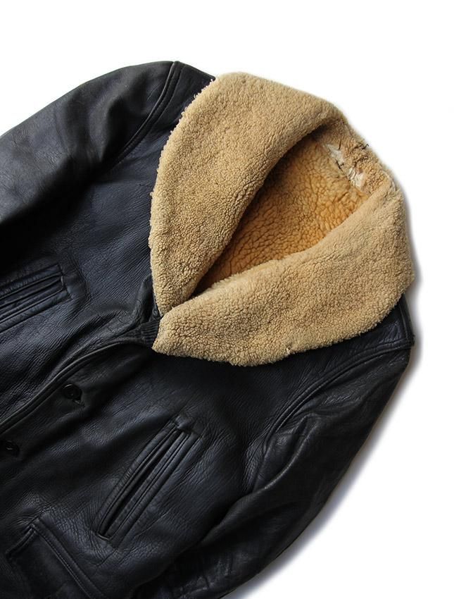 30s HORSE HIDE LEATHER CAR COAT - MATIN, VINTAGE OUTFITTERS