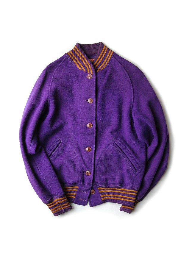 40s SAND KNIT BUTTON VARSITY JACKET - MATIN, VINTAGE OUTFITTERS