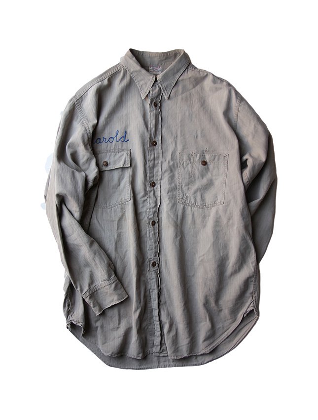 40s FINCK'S HBT WORK SHIRT - MATIN, VINTAGE OUTFITTERS ビンテージ ...