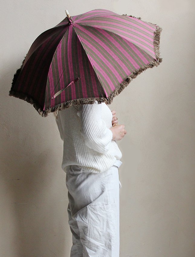 セール20%OFF】TABRIK FRINGE LINEN PARASOL khaki × pink - MATIN, VINTAGE  OUTFITTERS ビンテージ古着 富山