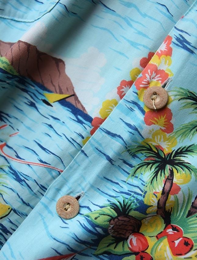 50s 希少 長袖 PALI HAWAIIAN アロハシャツ 　DM528 50s 