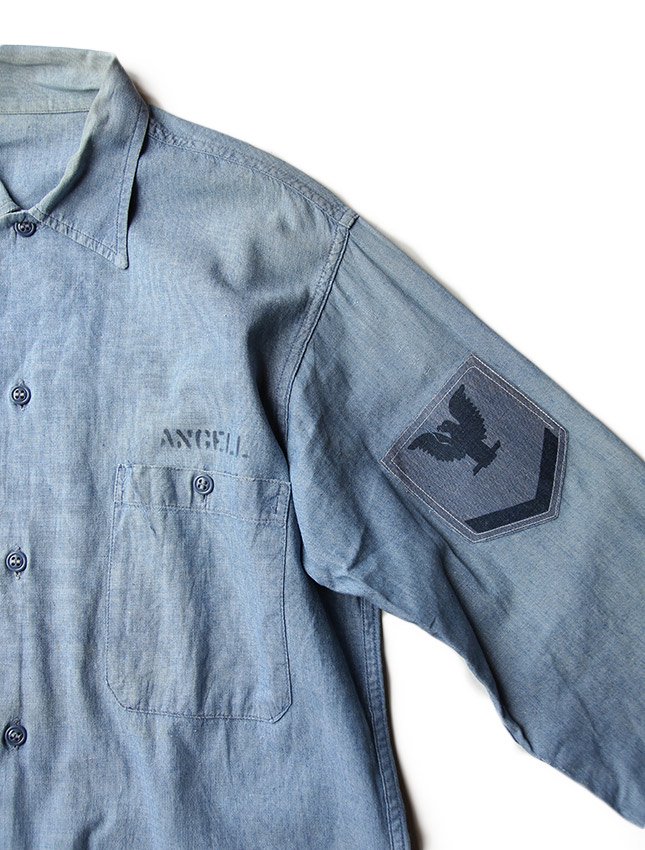 50s US NAVY CHAMBRAY SHIRT - MATIN, VINTAGE OUTFITTERS ビンテージ 