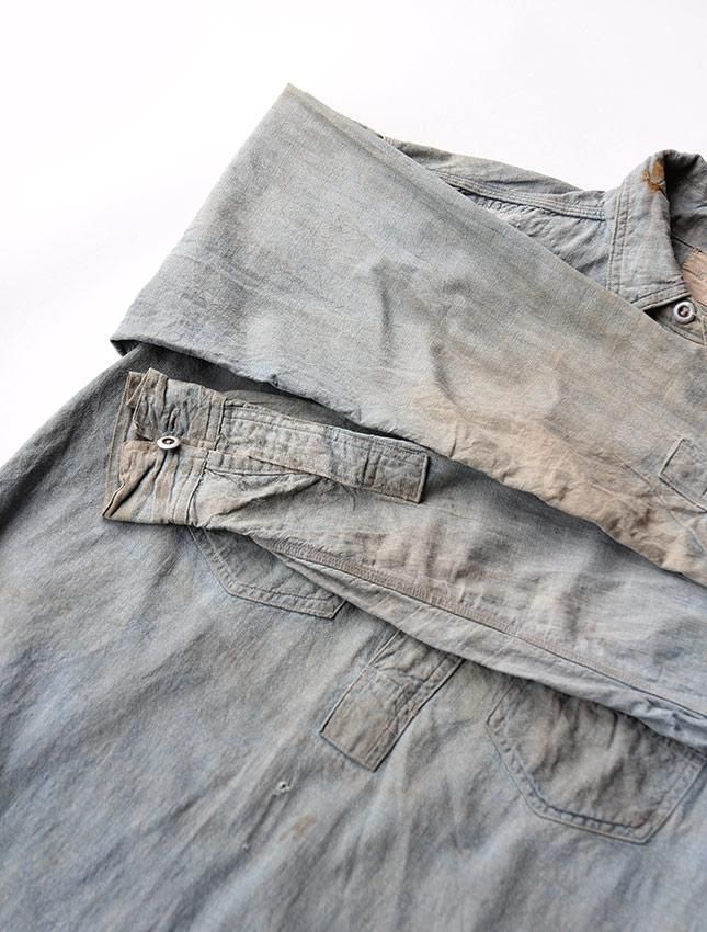 1920s BIG YANK PULOVER CHAMBRAY SHIRT WITH CINSTRAP - MATIN 1920s BIG YANK PULOVER CHAMBRAY SHIRT WITH CINSTRAP - MATIN