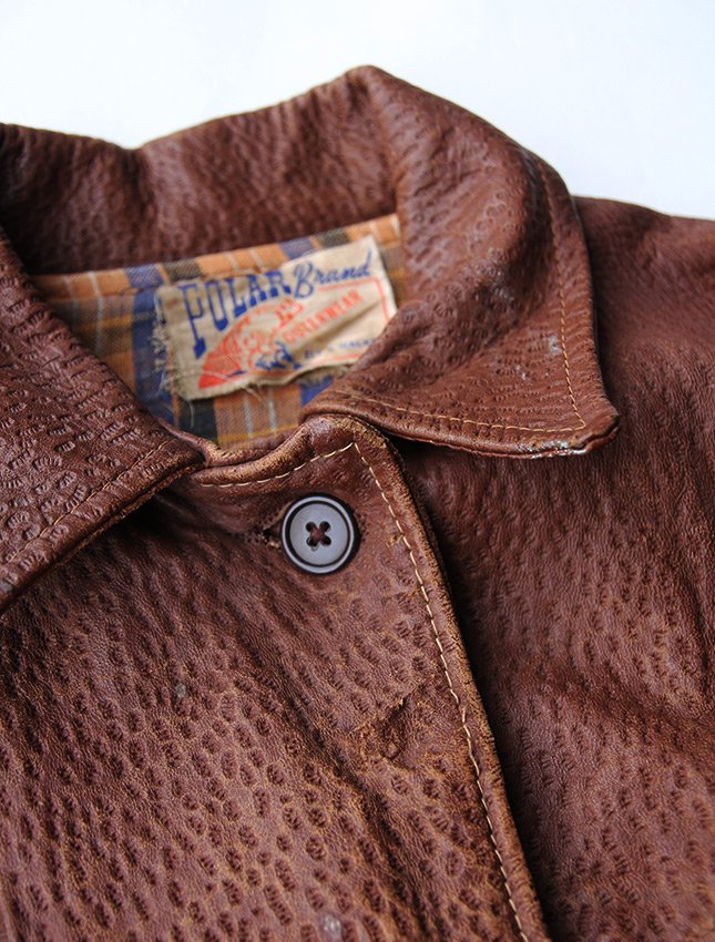 30's VINTAGE LEATHER JACKET ABOUT M - MATIN, VINTAGE OUTFITTERS