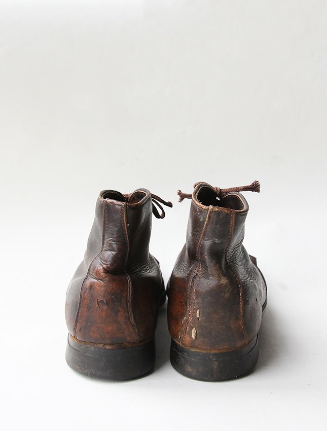 40s UNKNOWN LEATHER WORK BOOTS - MATIN, VINTAGE OUTFITTERS ...
