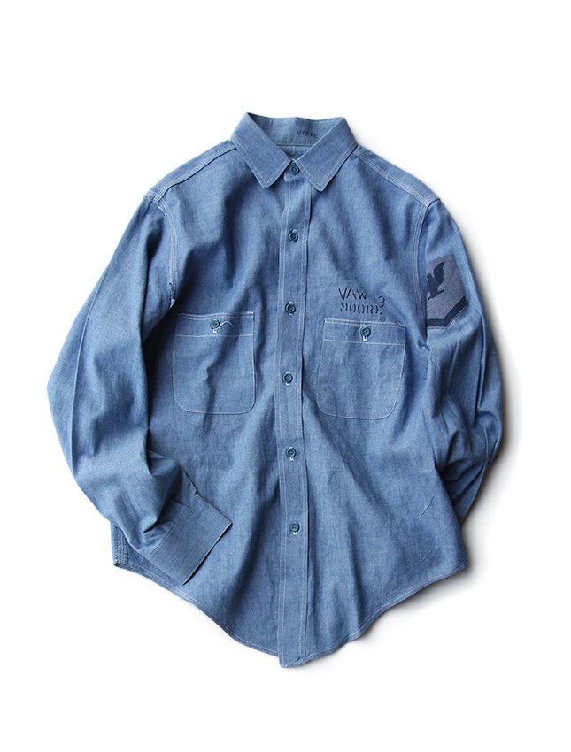50s US NAVY CHAMBRAY SHIRTS MADE BY DOUBLE WEAR 14 1/2 - MATIN 