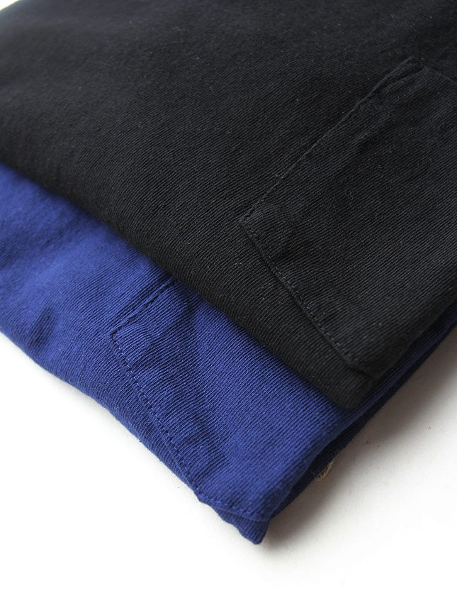 YM FACTORY POCKET T-SHIRTS BLACK ,FADE NAVY - MATIN, VINTAGE