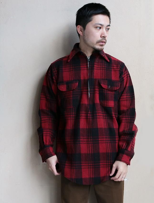 お歳暮 のし 40s VINTAGE MATIN, - SHIRT WOOL UP ZIP PULLOVER IDEAL トップス