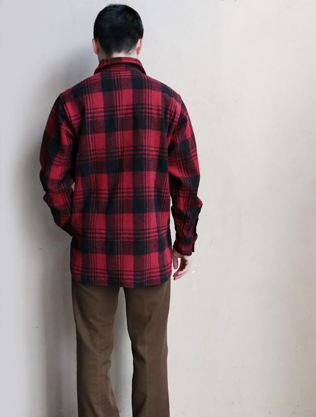40s IDEAL PULLOVER ZIP UP WOOL SHIRT - MATIN, VINTAGE