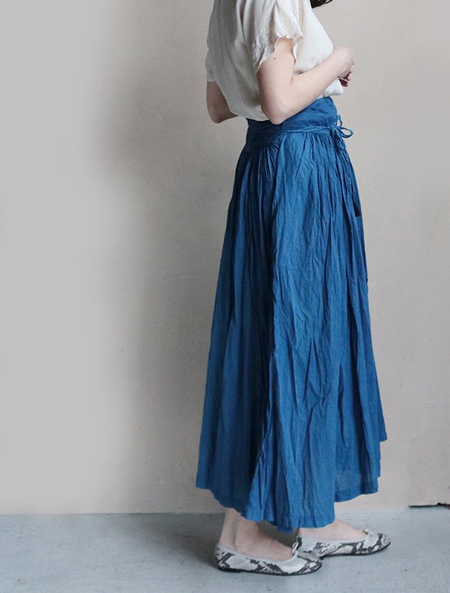 kitta 藍染 巻きスカート草木染め - ひざ丈スカート
