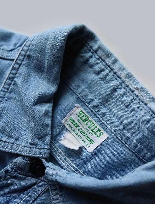 50s HERCULES CHAMBRAY WORK SHIRT - MATIN, VINTAGE OUTFITTERS 