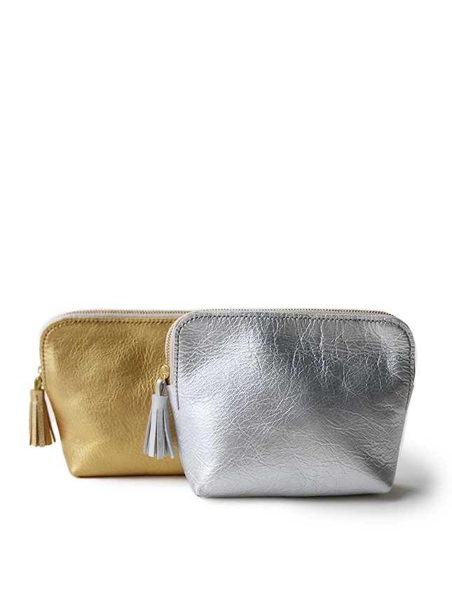 CHIIHAO LEATHER POUCH M SILVER, GOLD | ポーチ レザー 小物入れ 