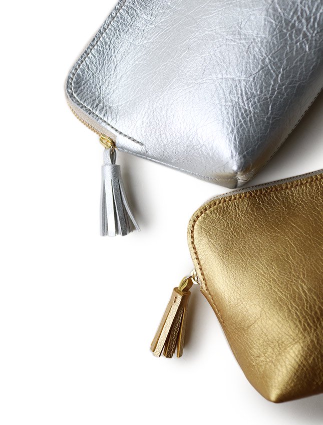 Gold 2025 leather pouch