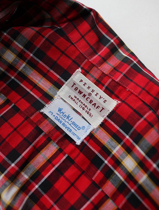 50s PENNEYS TOWNCRAFT DAN RIVER COTTON LOOP COLLAR SHIRTS SIZE S