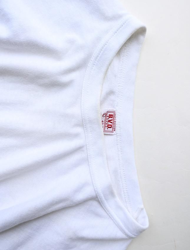 50s BVD WHITE T-SHIRT - MATIN, VINTAGE OUTFITTERS ビンテージ